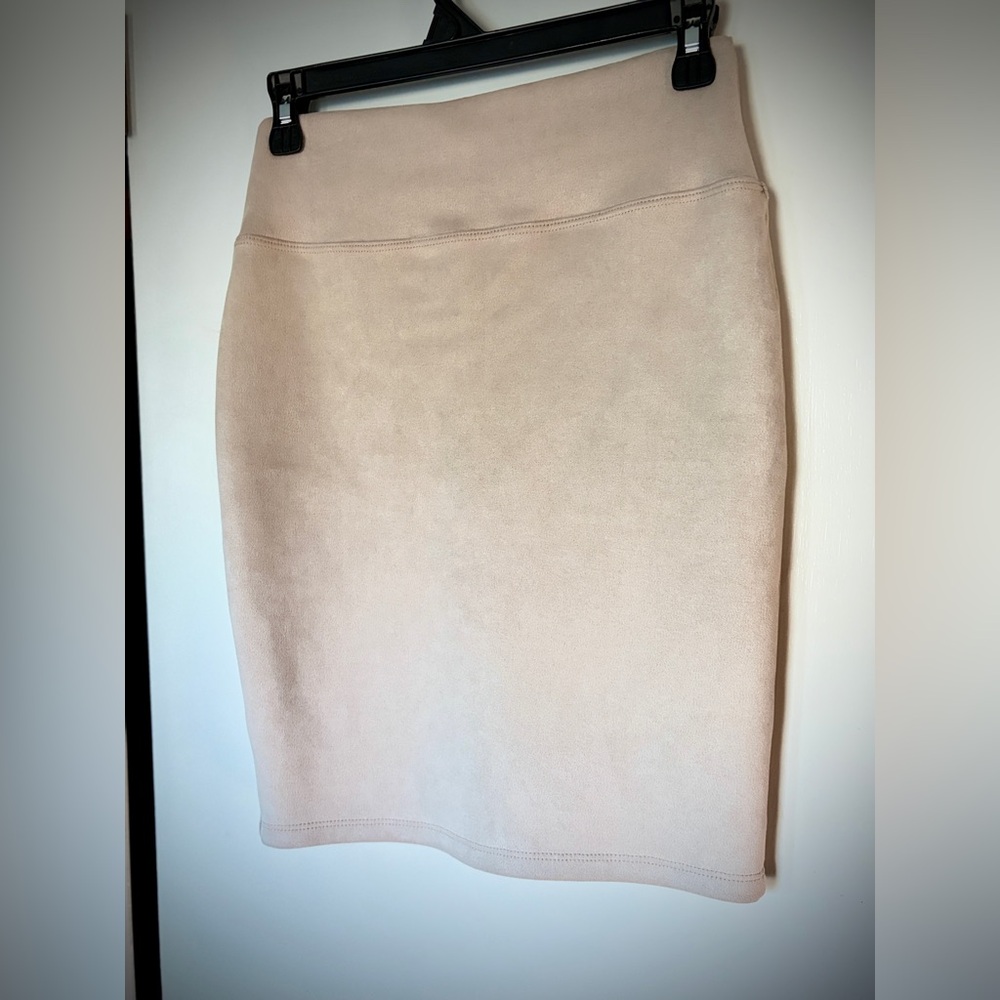 Renee C. Soft Beige Pencil Skirt
